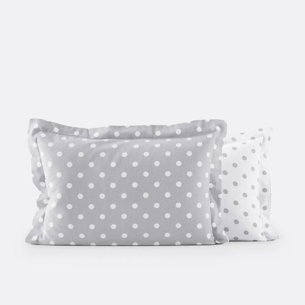 Kussensloop in flanel met stippenprint, Clarisse