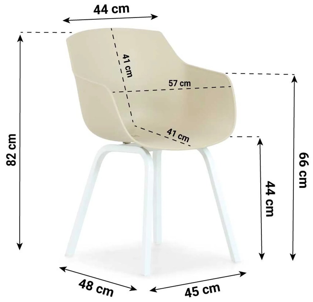 Tuinstoel Kunststof Taupe-naturel-bruin Lifestyle Garden Furniture Salina