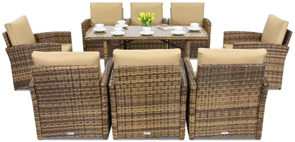 Monaco Premium 8 Garden Point tuinmeubelen in bruin