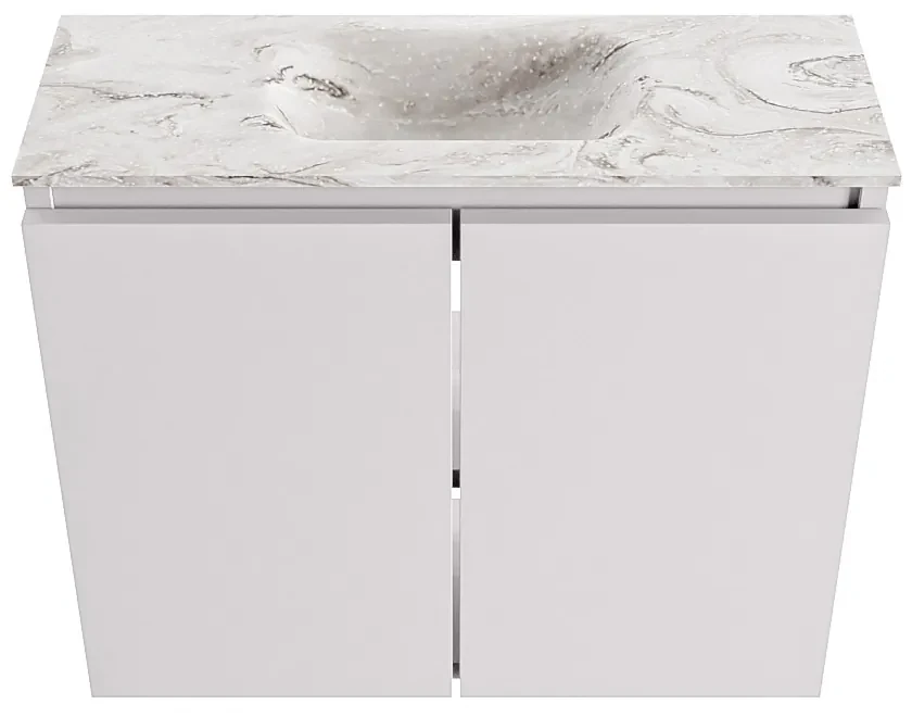 Mondiaz Ture DLux toiletmeubel 60cm cale met wastafel glace midden met kraangat