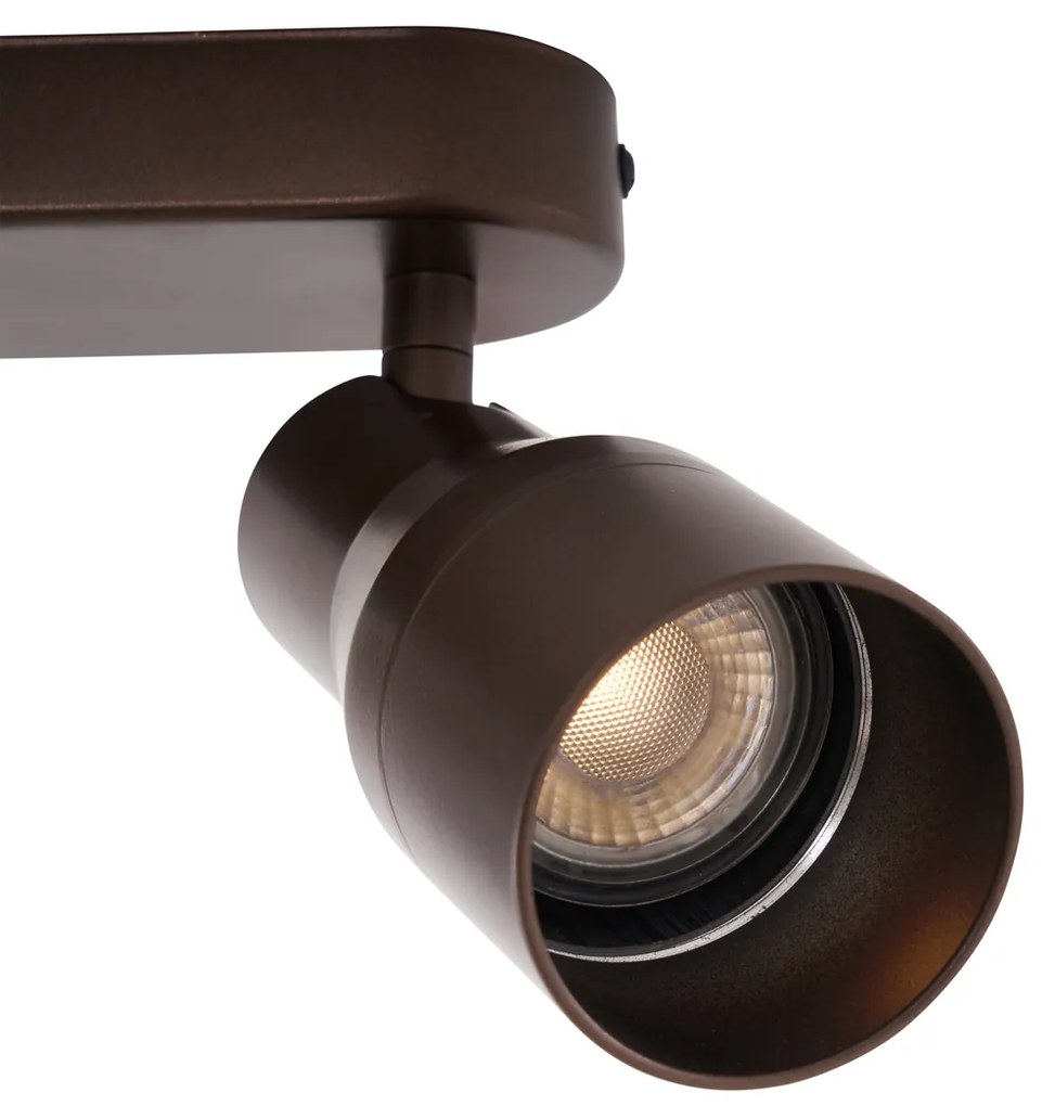 Afgeronde plafondSpot / Opbouwspot / Plafondspot donker brons GU10 50mm 3-lichts - Stanley Modern GU10 ovaal Binnenverlichting Lamp