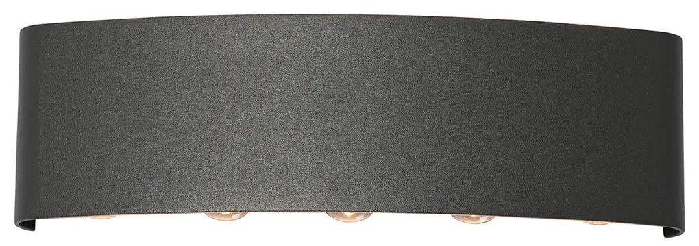 Buiten wandlamp donkergrijs incl. LED 10-lichts IP54 - Silly