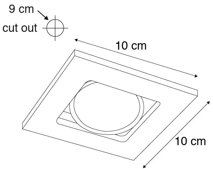 Set van 10 inbouwspots wit verstelbaar - Qure Modern, Design GU10 vierkant Binnenverlichting Lamp