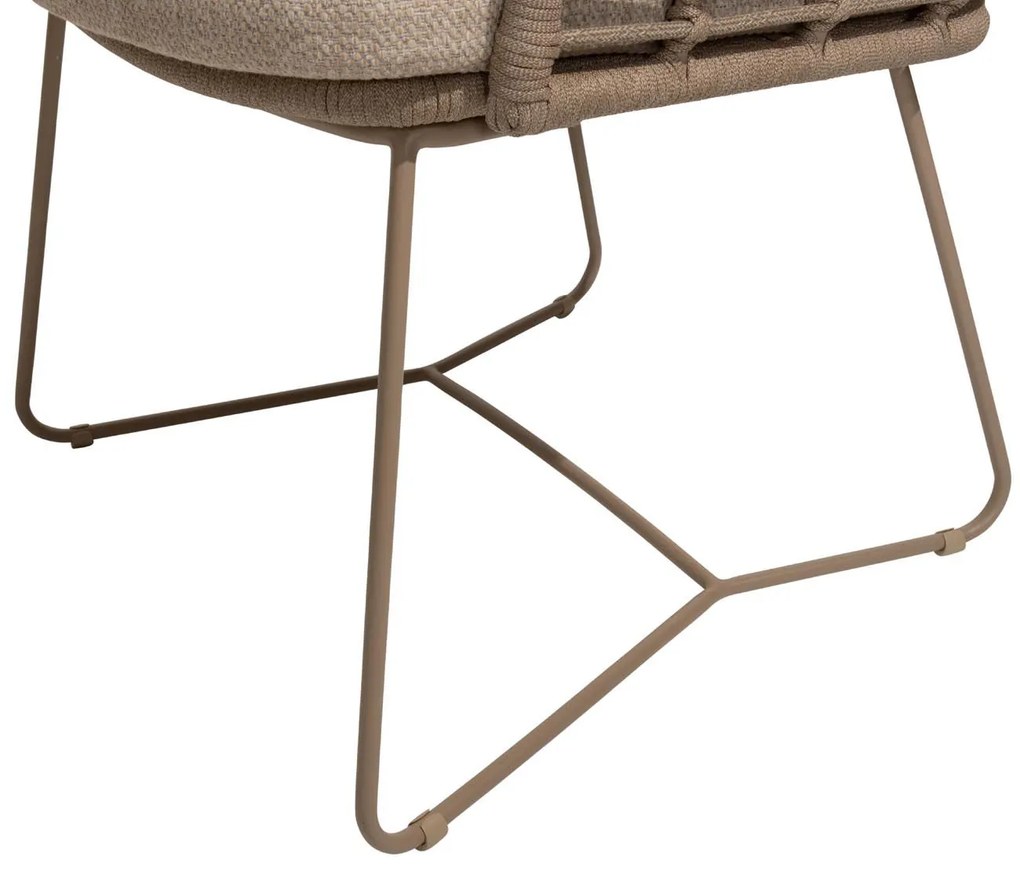 4 Seasons Outdoor Fabrice tuinset latte met Quatro tafel met Robusto teak blad 220 cm * SALE * Tuinset beige weerbestendig