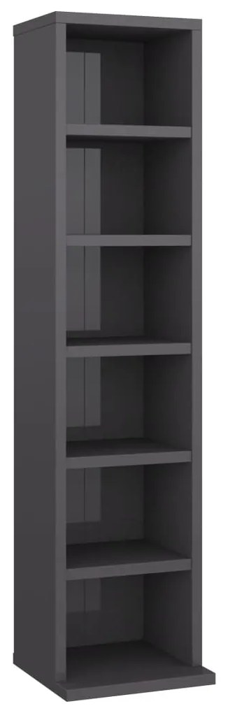 vidaXL Cd-kast 21x20x88 cm bewerkt hout hoogglans grijs