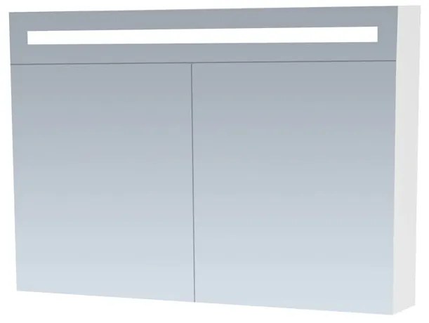 Brauer Promise Deluxe spiegelkast 100cm met 2 deuren en verlichting wit mat