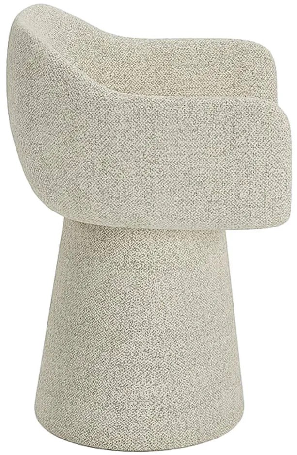 Goossens Eetkamerstoel Liselot beige stof graden draaibaar met return functie met armleuning,