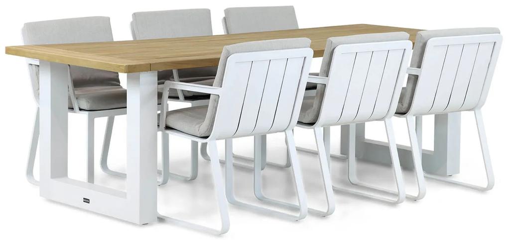 Tuinset 6 personen 240 cm Aluminium Wit Lifestyle Garden Furniture Estancia/Talai