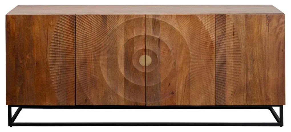 Houten Dressoir Met Houtsnijwerk - 177x45x75cm.