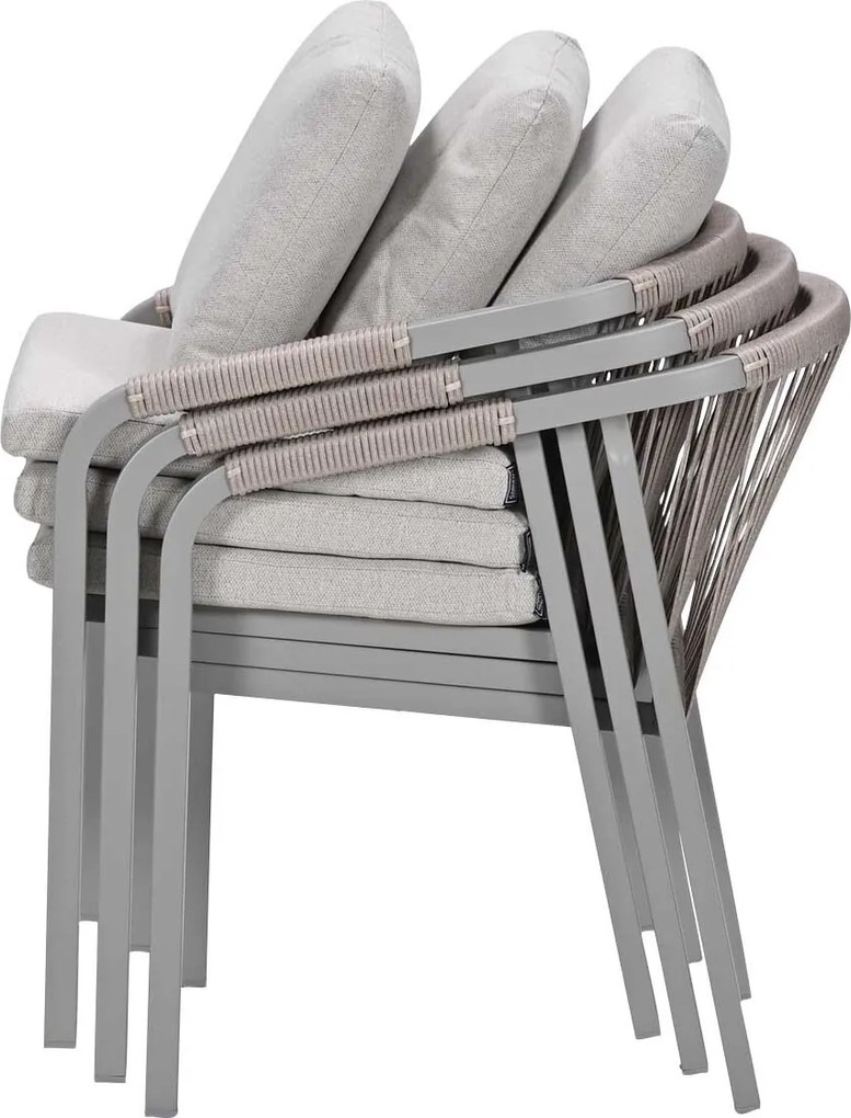 Garden Impressions Milou tuinstoel stapelbaar taupe - 2 stuks