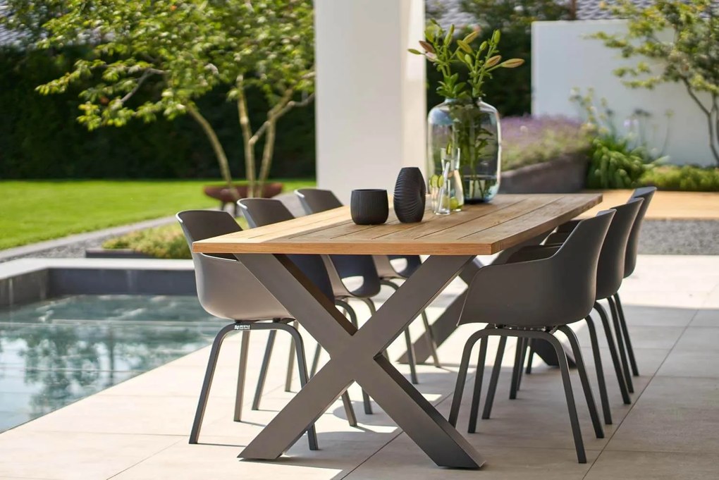 Tuinset 4 personen 180 cm Kunststof Grijs Lifestyle Garden Furniture Salina/Yoko