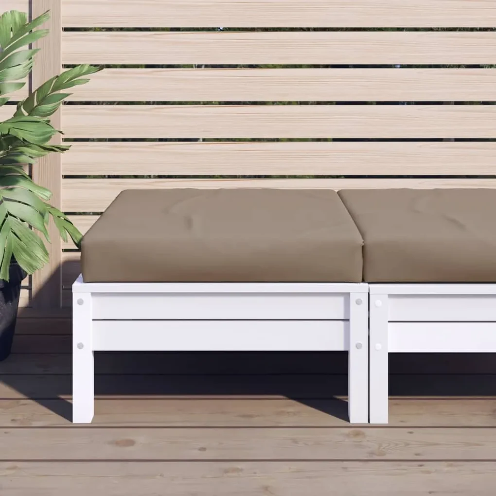 vidaXL Vloerpalletkussen 60x60x6 cm stof taupe
