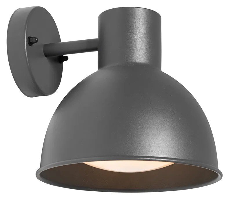Industriële buitenwandlamp donkergrijs rond IP44 - Natas