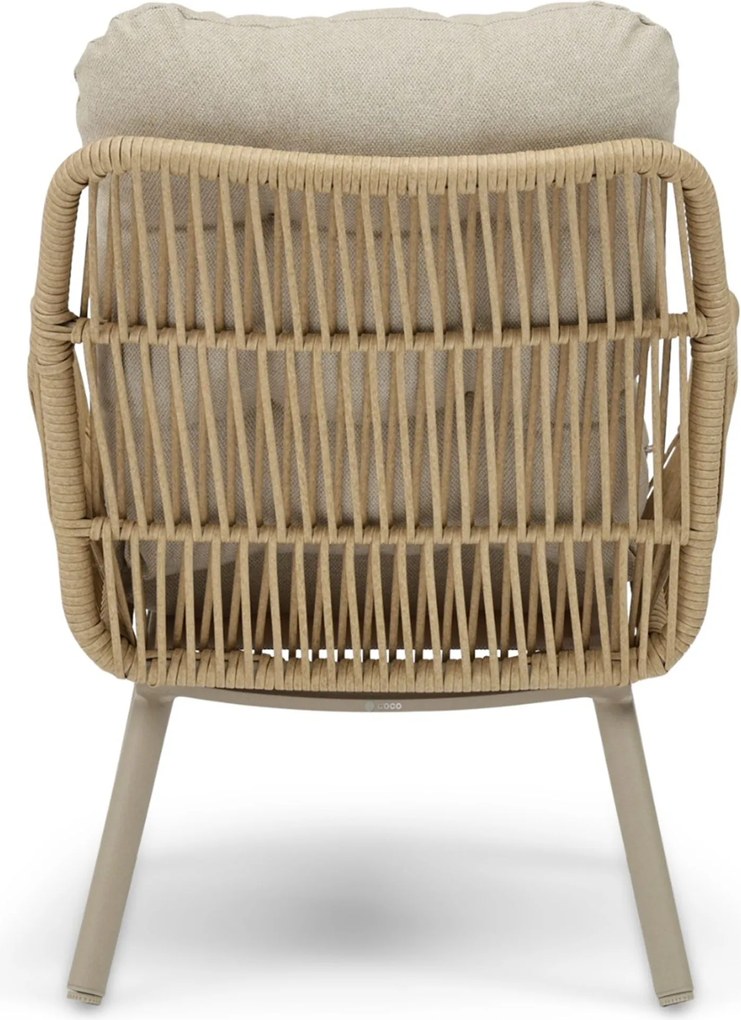 Loungestoel Rope Zand/Beige Coco Conforta bistroset 3 delig (2 x )