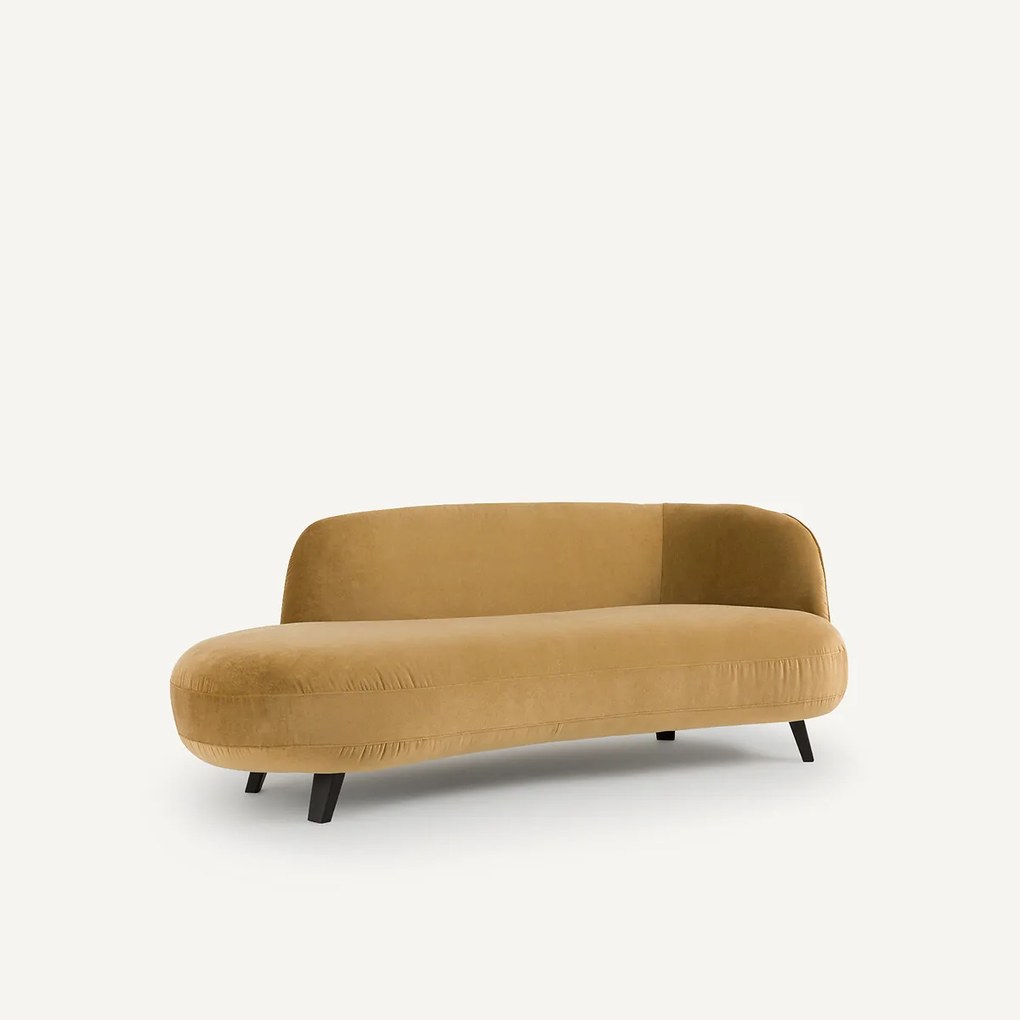 Dormeuse in linnen fluweel, Rosebury, ontwerp door Emmanuel Gallina