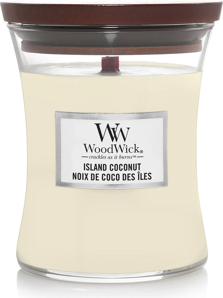 WoodWick geurkaars - Medium Hourglass - Island Coconut