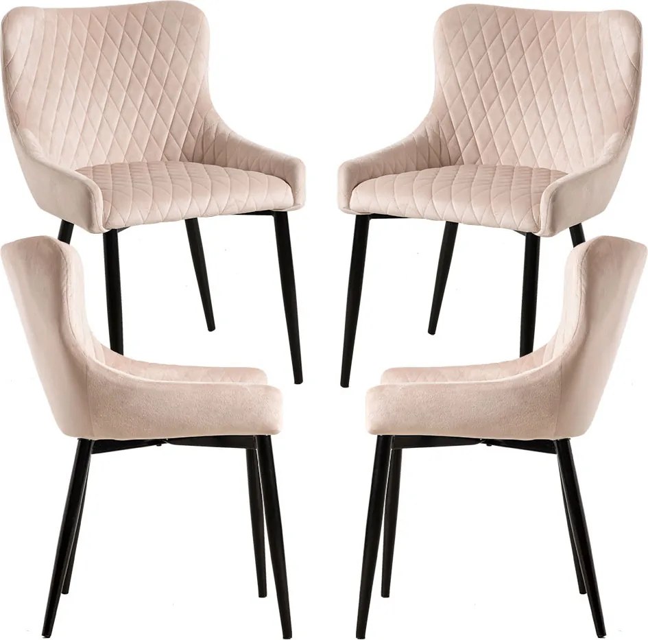 Set van 4 Sanda Fluwelen Stoelen