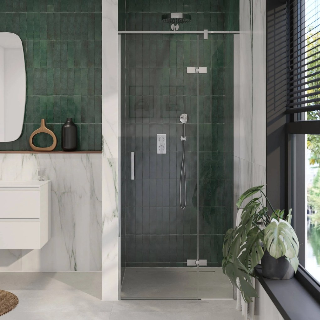 Ben Meteora draaideur rechts incl. antikalk 90x200 chroom