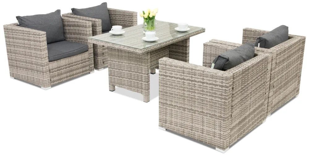 Roma Premium 4 Tuinpunt grijs technorattan tuinmeubelen