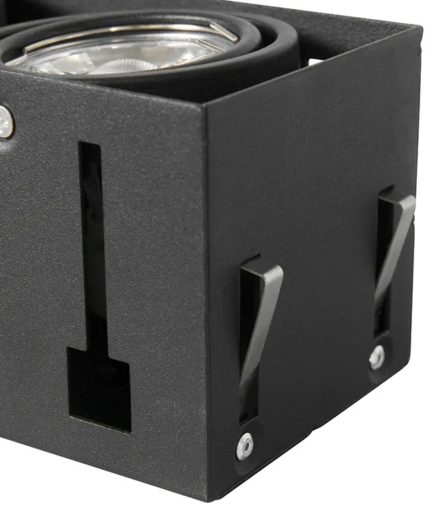 Set van 6 Inbouwspot zwart GU10 draai- en kantelbaar trimless 2-lichts - Oneon