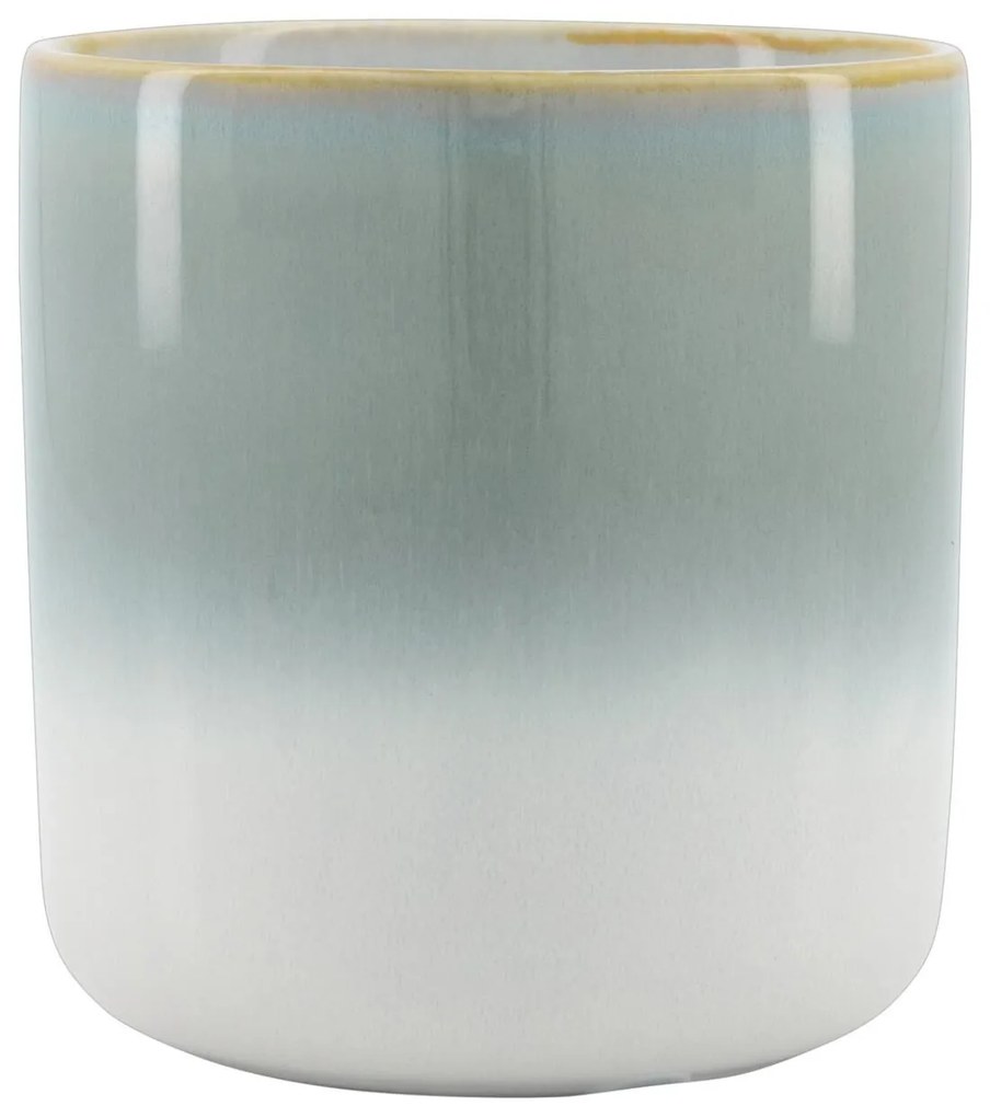 HEMA Bloempot Ø11x11 Keramiek Groen/wit (groen)