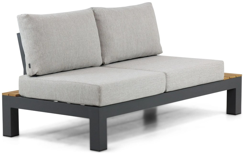 Loungeset 5 personen Aluminium/Teak Grijs Lifestyle Garden Furniture Vittoria
