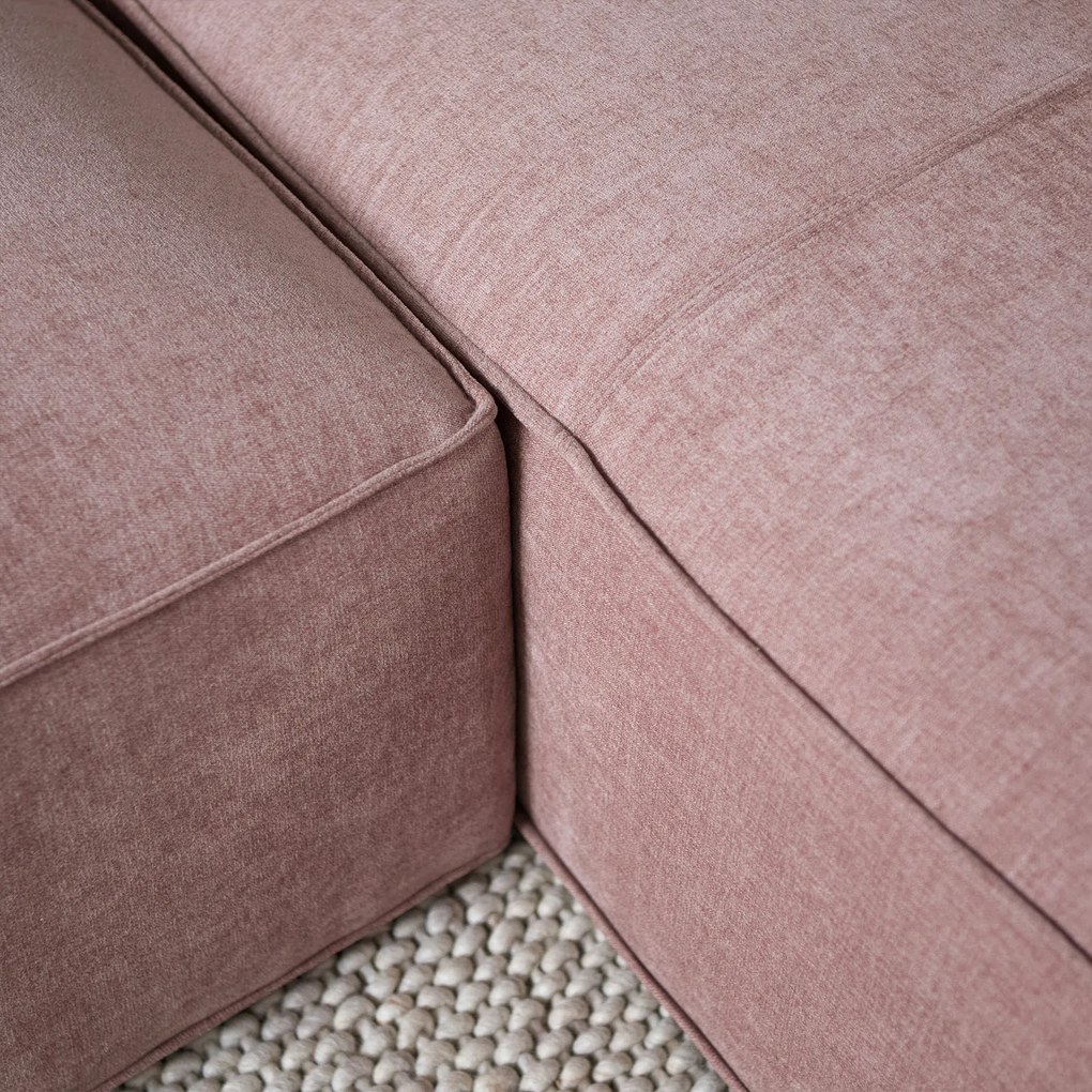 Bank Oud Roze Met Chaise Longue Links