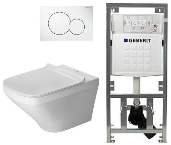 Duravit Durastyle toiletset met inbouwreservoir geberit toiletzitting met softclose en sigma01 bedieningsplaat wit