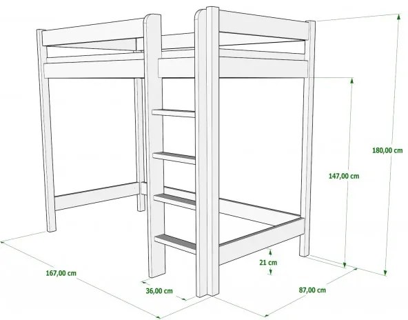 Kinderen Blauw Hoogslaper - Bobby Voor Kinderen Kinderen Junioren 5059914014103 Children's Beds Home, 160x80, Geen Children's Beds Home Dennenhout