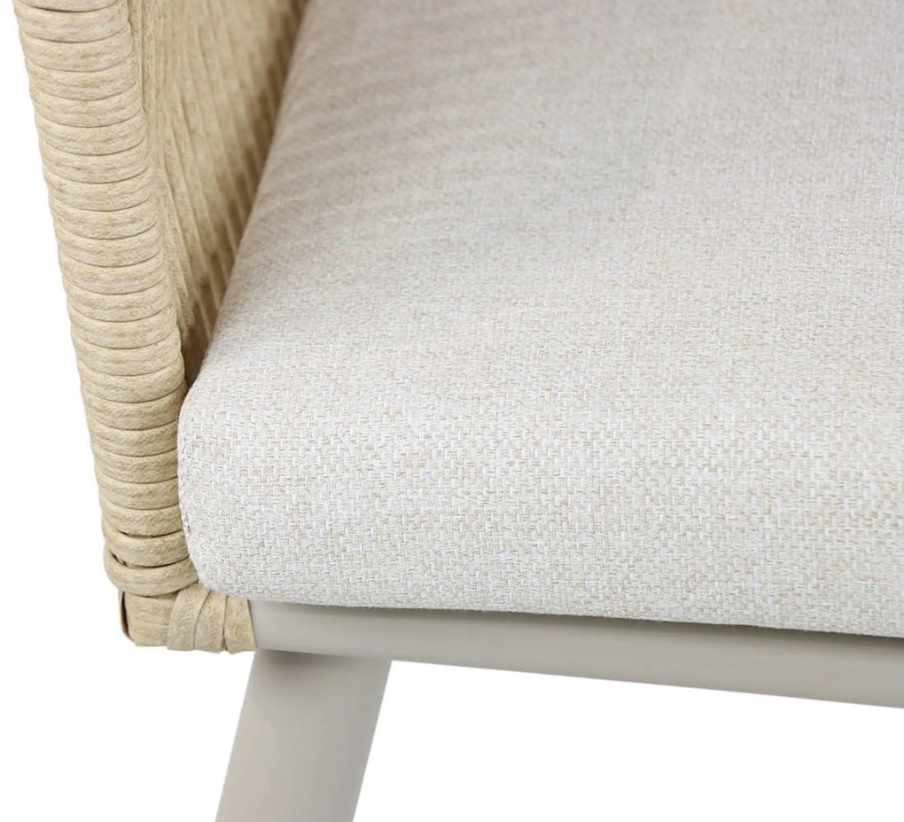 Tuinset 6 personen 150 cm Aluminium/rope Taupe Coco Vedra/Ancona