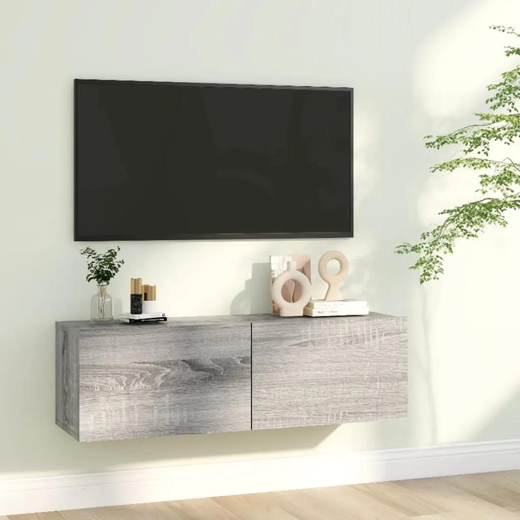 vidaXL Tv-wandmeubel 100x30x30 cm bewerkt hout grijs sonoma eikenkleur