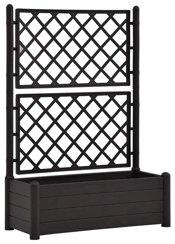 vidaXL Plantenbak met latwerk 100x43x142 cm PP antraciet