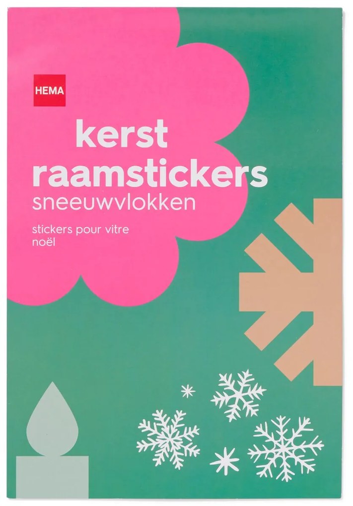 HEMA Raamstickers Kerst 30.5x21 Sneeuwvlokken - 3 Vel