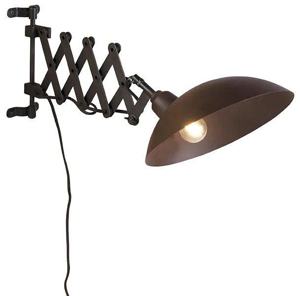 Industriële wandlamp brons met zwart - Tyne