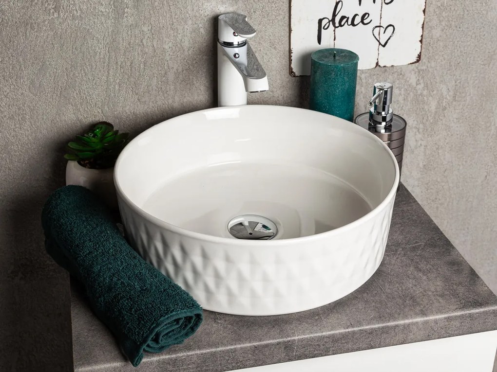 Kerra KR704 waskom rond glans wit 36x36x12cm