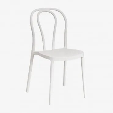 Set Van 2 Stapelbare Eetkamerstoelen In Polypropyleen Mizzi Gardenia Wit - Sklum