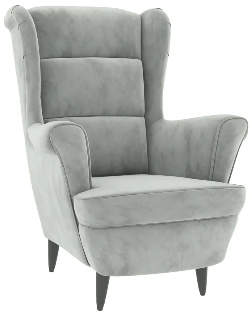 vidaXL Fauteuil fluweel lichtgrijs