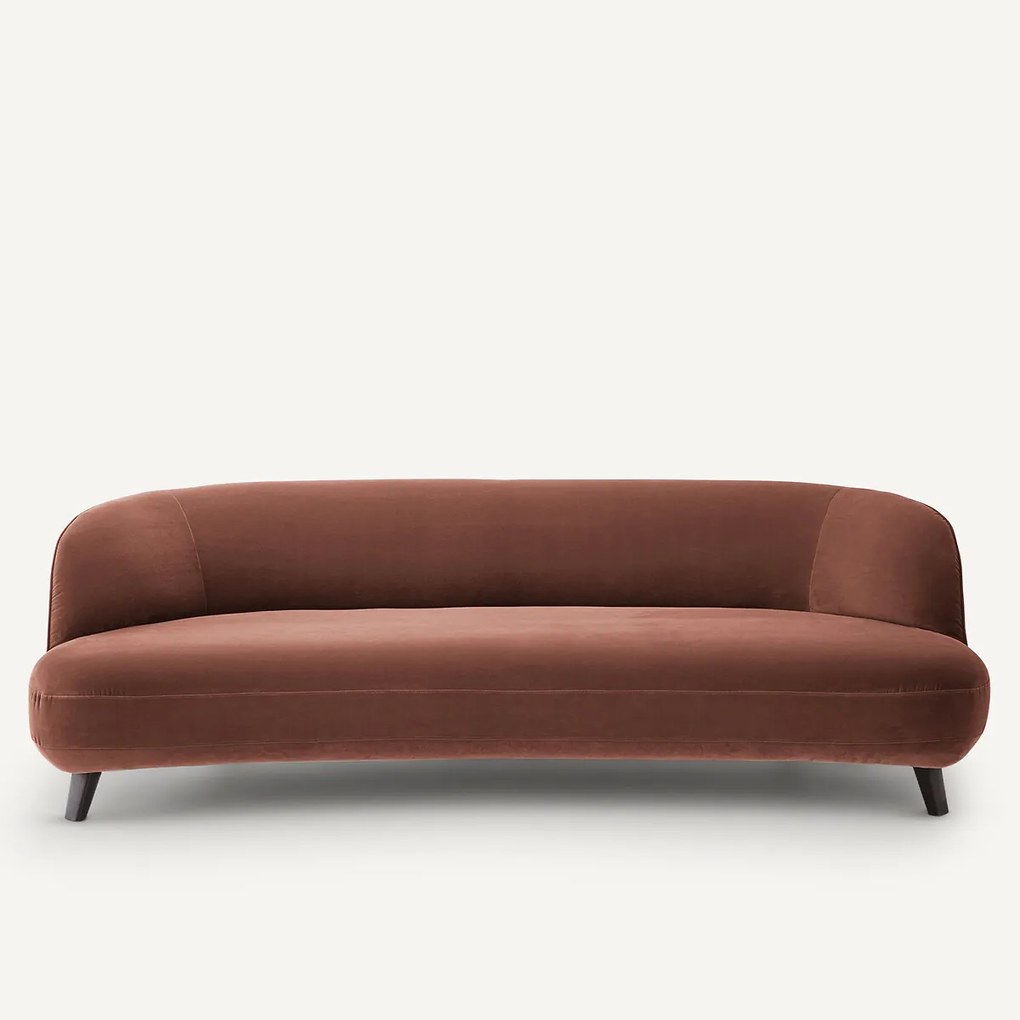 5-zits fluwelen bank, Rosebury, ontwerp Emmanuel Gallina