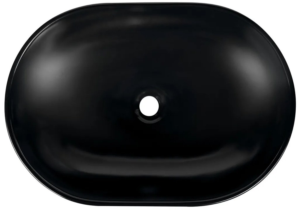 Sapho Rondane keramische waskom 60x42cm zwart mat