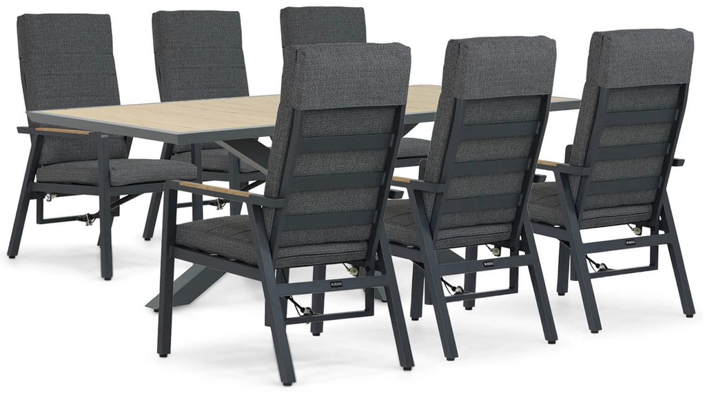 Tuinset 6 personen 215 cm Aluminium Grijs Lifestyle Garden Furniture Marseille/Palermo