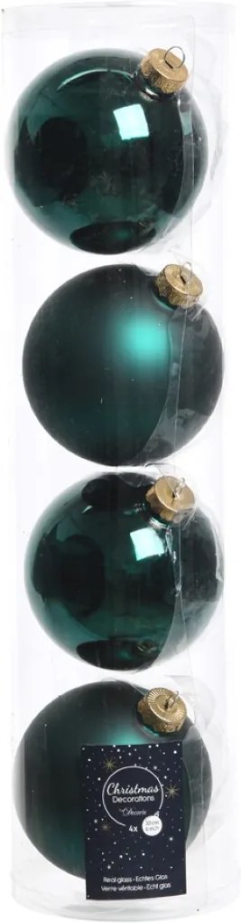 Kerstbal glas glans-mat dia10cm smaragd