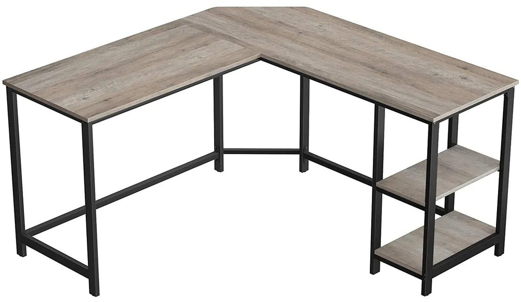 Nancy's Lenox Hill Bureau - Werktafel - Kantoortafel - Bureaus - Grijs/Zwart - 138 x 138 x 75 cm