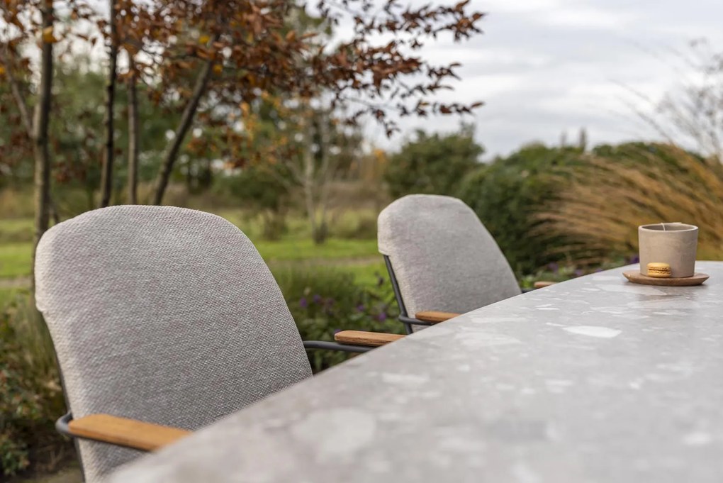 4 Seasons Outdoor Veneto dining set terre met Prado tafel met keramisch blad 240 x 105 cm Tuinset bruin weerbestendig