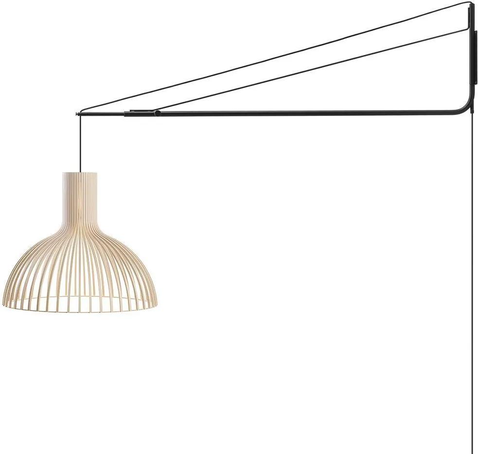 Secto Design Victo 4250 hanglamp LED met zwarte wandbeugel naturel