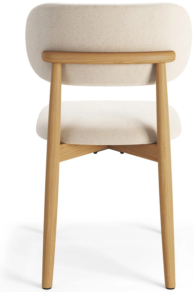AVLO Beige (stof Apia 453)/gelakt eiken frame – HOUTEN STOEL VOOR WOONKAMER, EETKAMER, KEUKEN RETRO