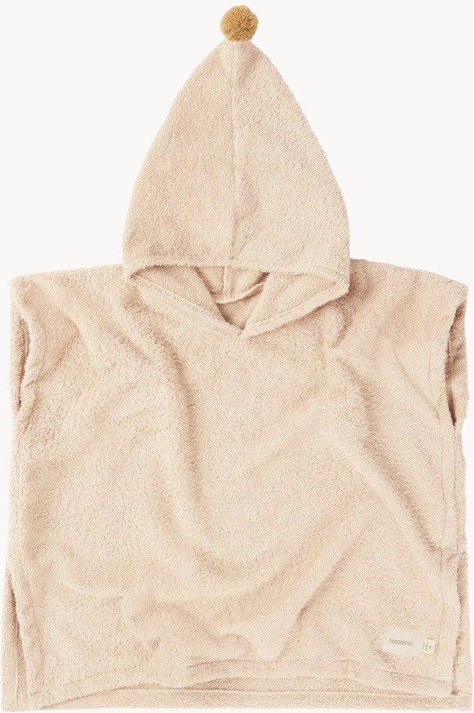 Baby badponcho met capuchon Latte