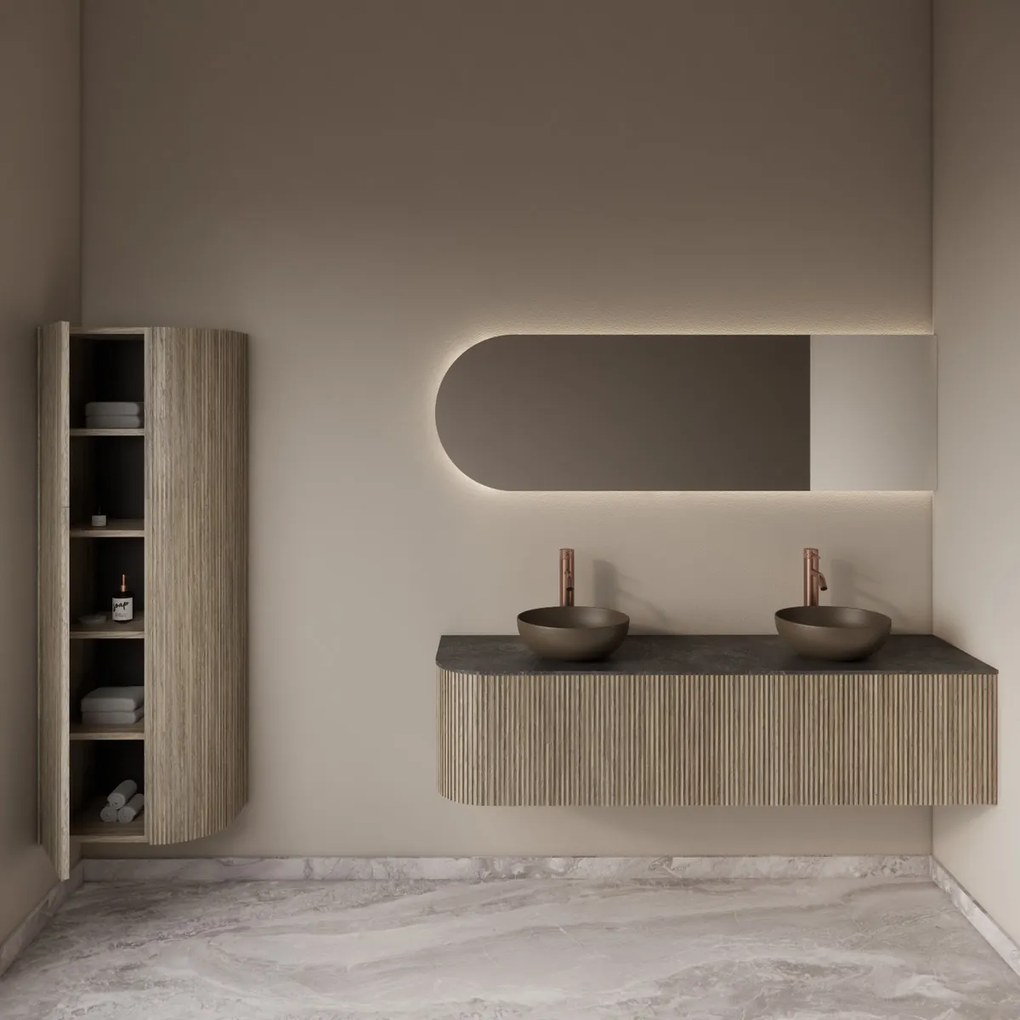 Gliss Design Alluro kolomkast 160cm met ronding rechts corn silk