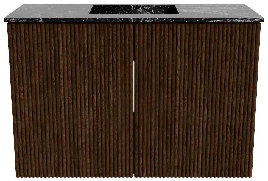 Mondiaz Joya DLux 60cm toiletmeubel walnut met wastafel faye midden 1 kraangat lava