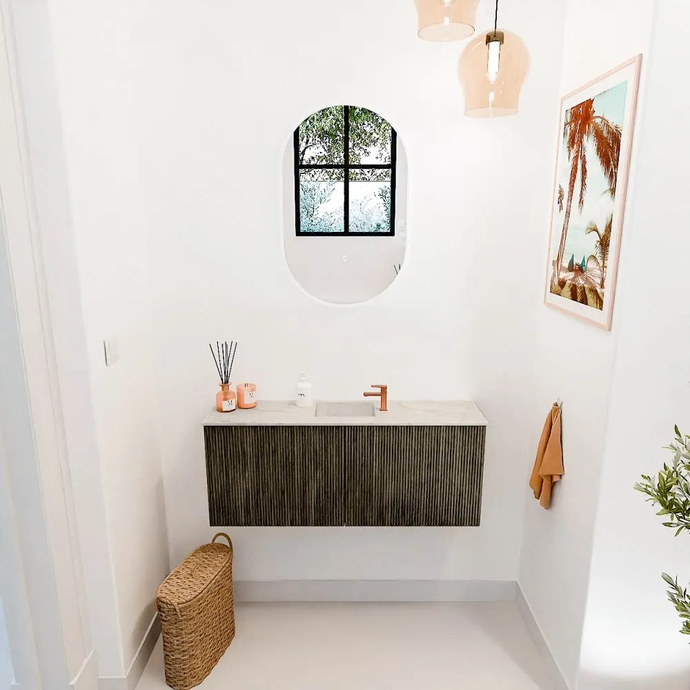 Mondiaz Joya DLux 100cm toiletmeubel shadow met wastafel faye midden 1 kraangat ostra
