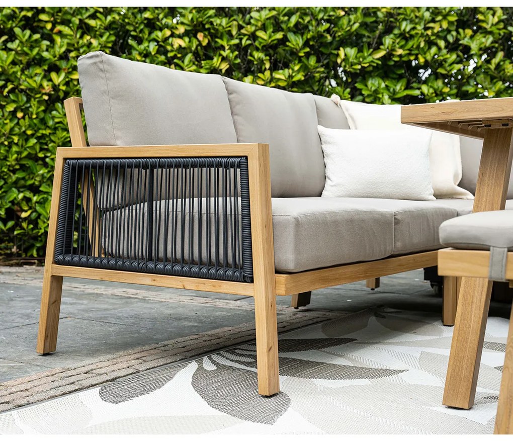Garden Impressions San Capri lounge dining set 7-delig rechts - light teak aluminium
